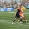 Hat-trick goal scorer Shaun Saiko wins a ball against a RailHawks defender